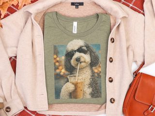 Sheepadoodle Iced Coffee Cool Dog doodle dog shirt - photo 5