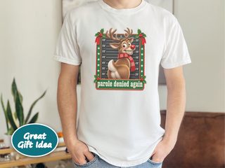 Reindeer Mugshot Parole Denied funny shirt - photo 1