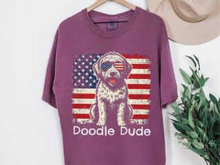 Doodle Dude American Flag doodle dog shirt - photo 4