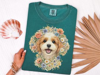 Comfort Colors Cavapoo Floral Face doodle dog shirt - photo 7