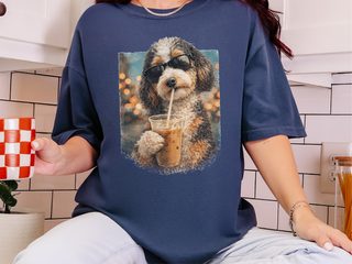 Comfort Colors Aussiedoodle Iced Coffee Cool Dog doodle dog shirt - photo 8