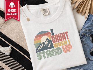 Retro Mountain Sunset I Grunt funny shirt - photo 1