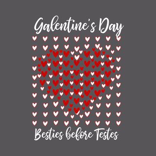 Besties Before Testes Galentine's Day Anti-Valentine Heart Mosaic funny shirt