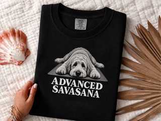 Advanced Savasana Goldendoodle Yoga doodle dog shirt - photo 2