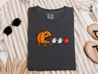 Pumpkin Eating Ghost funny shirt - photo 3