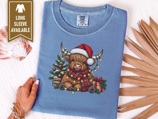 Highland Cow Christmas Lights Scarf doodle dog shirt - photo 7