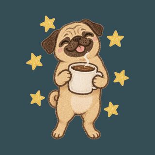 Happy Pug Coffee Stars Coffee Shirt Funny Pug Mom Coffee Lover Tee