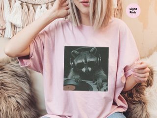 Raccoon Djing funny shirt - photo 6