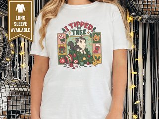 Cat Tipped Christmas Tree doodle dog shirt - photo 1
