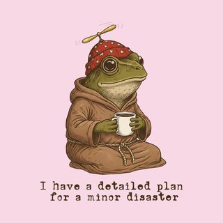 Detailed Plan Minor Disaster Frog T-Shirt - Sarcastic Coffee Frog Tee