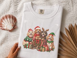 Christmas Cockapoo Holiday Sled doodle dog shirt - photo 2