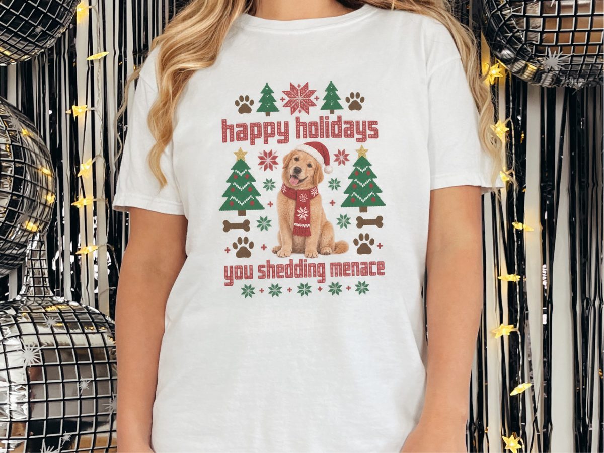 Golden Retriever Holiday Shedding Menace Golden Retriever Sweatshirt