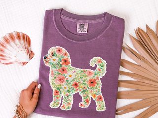 Comfort Colors Australian Doodle Floral Silhouette doodle dog shirt - photo 5