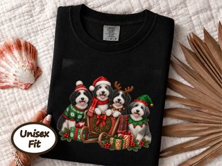 Sheepadoodles In Christmas Sleigh doodle dog shirt - photo 3