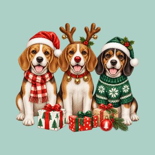 Christmas Beagles With Presents Festive Beagle Christmas Shirt