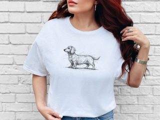 Dachshund Sketch funny shirt - photo 1