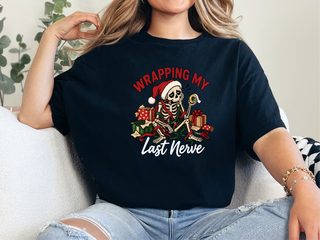 Skeleton Wrapping Last Nerve funny shirt - photo 2