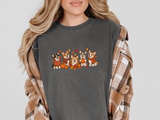 Fall Corgi Autumn Leaves Lineup doodle dog shirt - photo 5