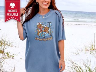 Gingerbread Nurse Hospital Bed funny shirt - photo 7