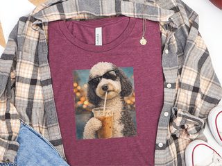 Sheepadoodle Iced Coffee Cool Dog doodle dog shirt - photo 6