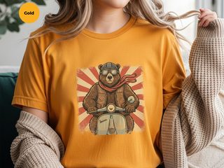 Bear on a Vespa funny shirt - photo 7