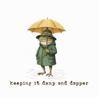 Keeping It Damp And Dapper Dapper Frog Rainy Day Style T-Shirt