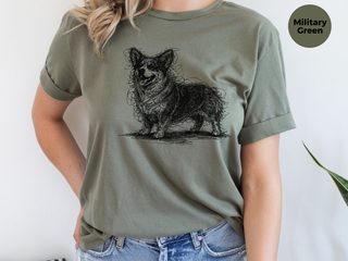 Pembroke Welsh Corgi Sketch funny shirt - photo 8