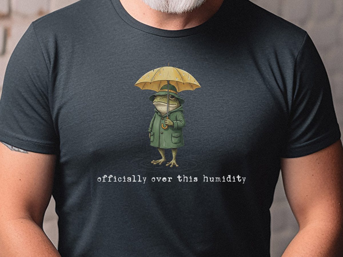 Officially Over This Humidity Grumpy Frog Funny Weather T-Shirt