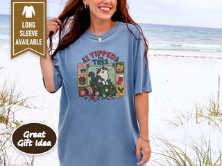 Cat Tipped Christmas Tree doodle dog shirt - photo 7