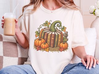 Vintage Book Spine Pumpkin funny shirt - photo 7