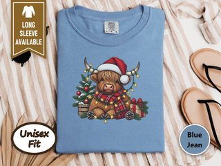 Highland Cow Christmas Lights Scarf doodle dog shirt - photo 5