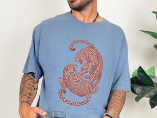 Leopard Fighting Illustration funny shirt - photo 6