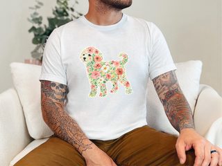 Maltipoo Floral Silhouette doodle dog shirt - photo 1