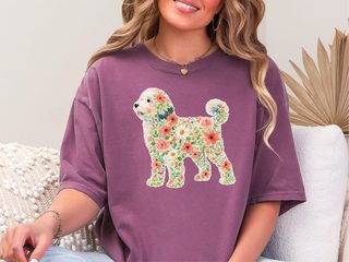 Comfort Colors Floral Sheepadoodle Silhouette doodle dog shirt - photo 5