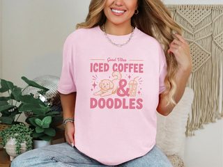 Iced Coffee, Doodles & Good Vibes doodle dog shirt - photo 4