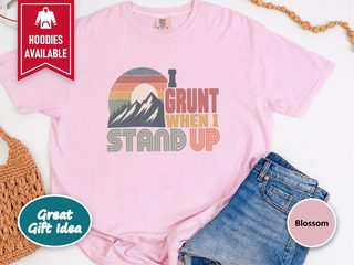 Retro Mountain Sunset I Grunt funny shirt - photo 5