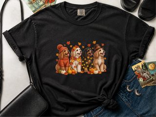 Festive Autumn Cavapoo Dogs doodle dog shirt - photo 2