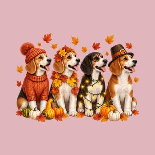 Four Beagle Autumn Dogs Beagle Mom Shirt Thanksgiving Dog Gift