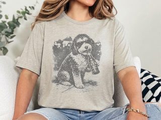 Bernedoodle drinking Beer doodle dog shirt - photo 8