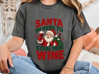 Winking Santa Wine Lover funny shirt - photo 6