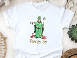 Beat It St. Patrick Kicking Out Snakes funny shirt - photo 5