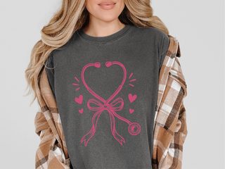 Pink Stethoscope Ribbon Heart funny shirt - photo 6