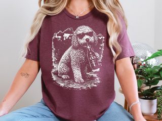 Labradoodle Drinking Beer doodle dog shirt - photo 6