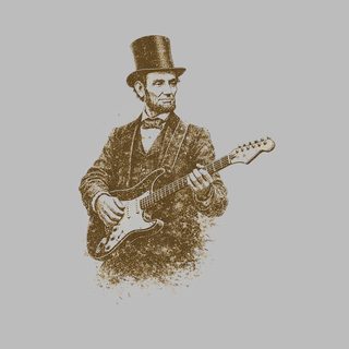 Abe Lincoln Rockin' Guitar Retro Style American History Rock Shirt