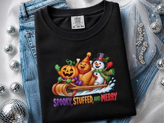 Spooky Stuffed And Merry Watercolor Sleigh Ride funny shirt - photo 2