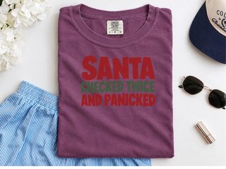 Santa Checked Twice Funny Text funny shirt - photo 6