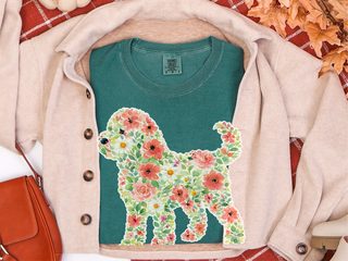 Comfort Colors Cockapoo Floral Silhouette doodle dog shirt - photo 7