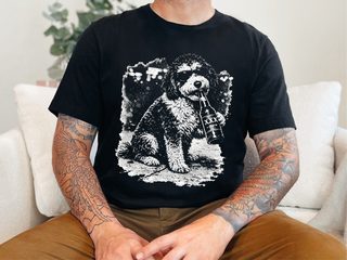 Bernedoodle drinking Beer doodle dog shirt - photo 3