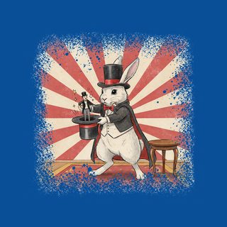 Anthropomorphic Rabbit Magician Pulling Human from Hat Art Tee