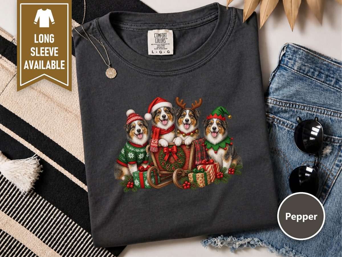 Christmas Australian Shepherds Sleigh Group Australian Shepherd Shirt